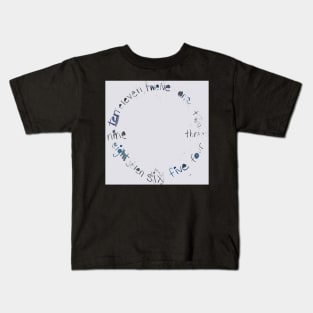 Gray Clock with Numbers, light gray watercolor Kids T-Shirt